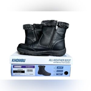 KHOMBU Addison All Weather Boots With Memory Foam Comfort Size 8